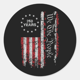 250 Years America Anniversary 250th Independence D Classic Round Sticker