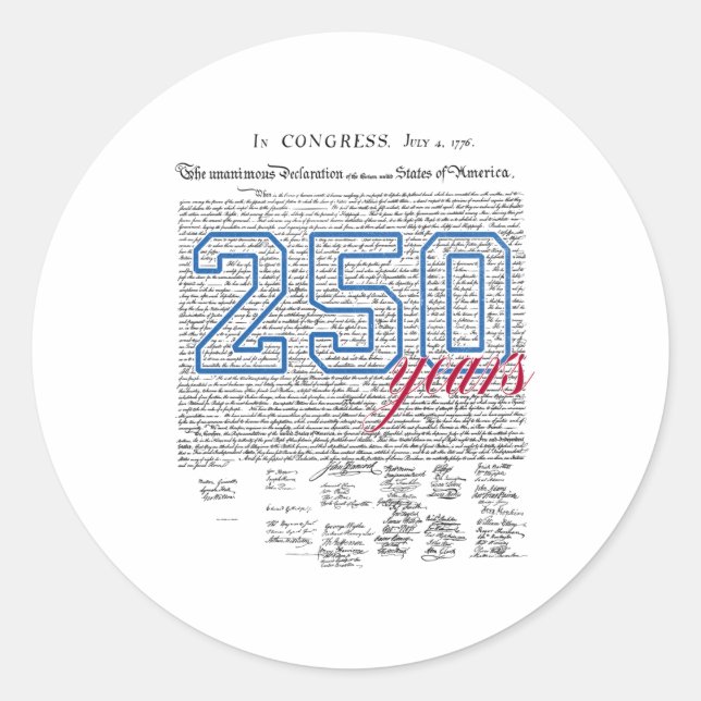 250 Years America Anniversary 250th Independence D Classic Round Sticker (Front)