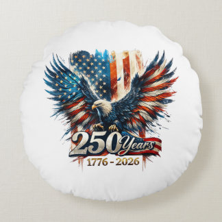 250 Years America Anniversary 250th Independence D Round Cushion