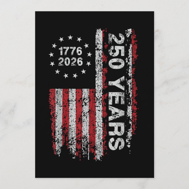 250 Years America Anniversary 250th Independence  Invitation (Front)