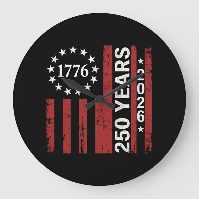 250 Years America Anniversary 250th Independence  Large Clock (Front)