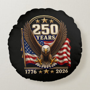 250 Years America Anniversary 250th Round Cushion