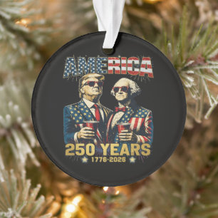 250 Years America Anniversary 250th Trump Ornament