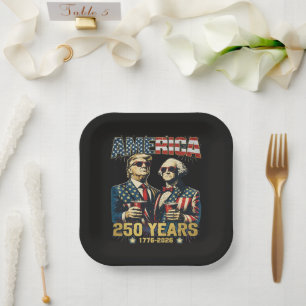 250 Years America Anniversary 250th Trump Paper Plate