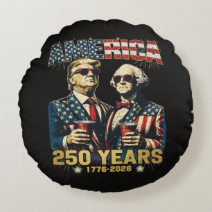 250 Years America Anniversary 250th Trump Round Cushion