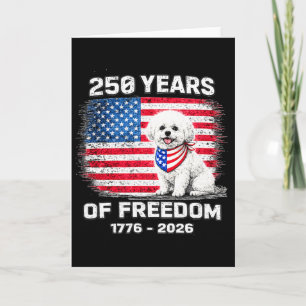 250 Years America Anniversary Bichon Frise 250th A Card