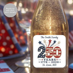 250 Years America Anniversary Celebration Square Sticker
