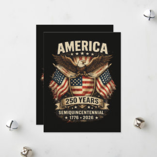 250 Years America Anniversary Flag USA Holiday Card