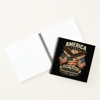 250 Years America Anniversary Flag USA Notebook