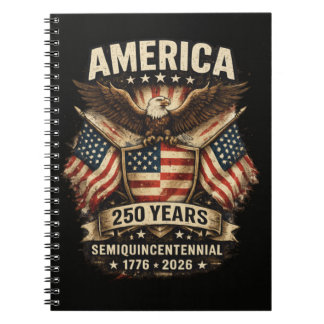 250 Years America Anniversary Flag USA Notebook