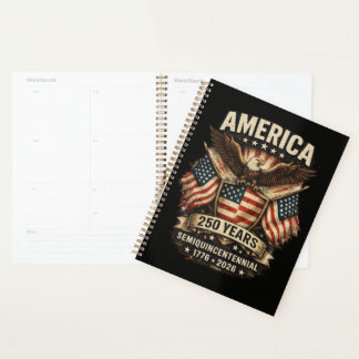 250 Years America Anniversary Flag USA Planner