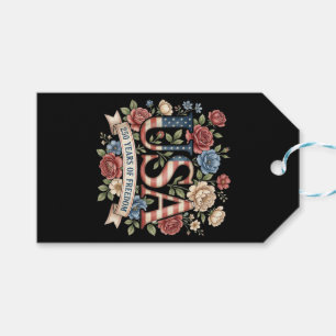 250 Years America Anniversary Flowers USA 250th Bi Gift Tags