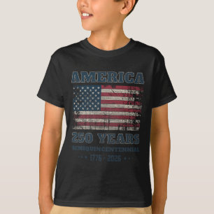250 Years America Anniversary Grunge Flag Usa T-Shirt