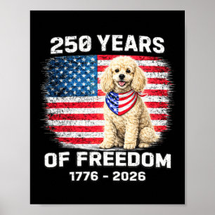 250 Years America Anniversary Poodle 250th Anniver Poster