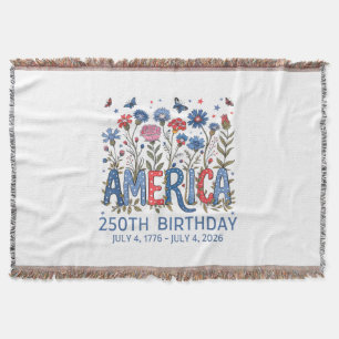 250 Years America Anniversary USA 250th Birthday F Throw Blanket