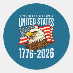 250 Years America Anniversary Usa Classic Round Sticker