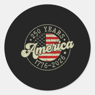 250 Years America Flag 250th Anniversary USA 4th Classic Round Sticker