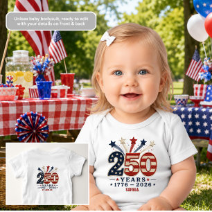250 Years America Personalised Baby Bodysuit