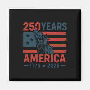 250 Years America Statue Of Liberty Proud Usa Flag Magnet