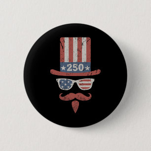 250 Years America Uncle Sam Funny Patriotic 6 Cm Round Badge