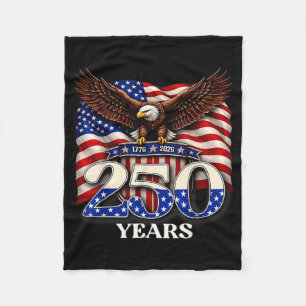 250 Years American 1776 2026 250th 4th July Eagle Fleece Blanket