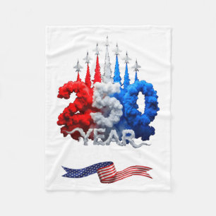 250 Years American 1776 2026 250th Birthday 4th of Fleece Blanket