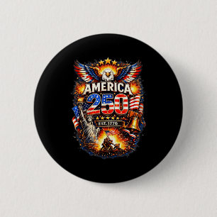 250 years american 1776 2026 250th usa birthday 4t 6 cm round badge