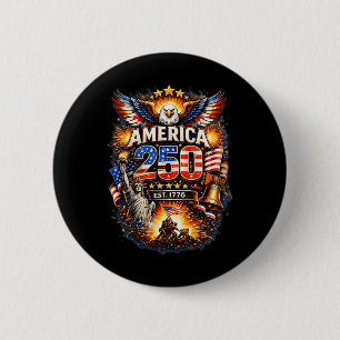 250 Years American 1776 2026 250th Usa Birthday 4t 6 Cm Round Badge