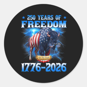 250 Years American 1776 2026 250th Usa Birthday 4t Classic Round Sticker