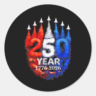 250 years american 1776 2026 250th usa birthday 4t classic round sticker