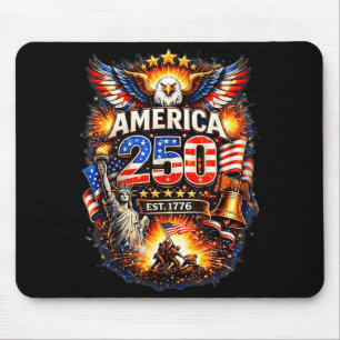 250 Years American 1776 2026 250th USA Birthday Mouse Mat