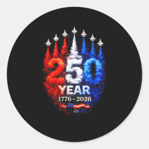 250 Years American 1776 2026 250th USA Patriotic 4 Classic Round Sticker
