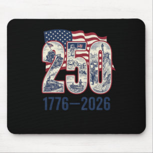 250 Years American 1776 2026 250th Usa Patriotic 4 Mouse Mat