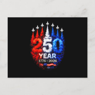250 Years American 1776 2026 250th USA Patriotic 4 Postcard