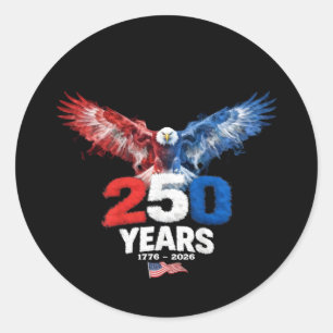 250 Years American 1776 2026 250th USA Patriotic Classic Round Sticker
