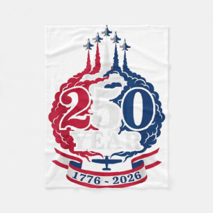 250 Years American 1776 2026 Aeroplane Independenc Fleece Blanket