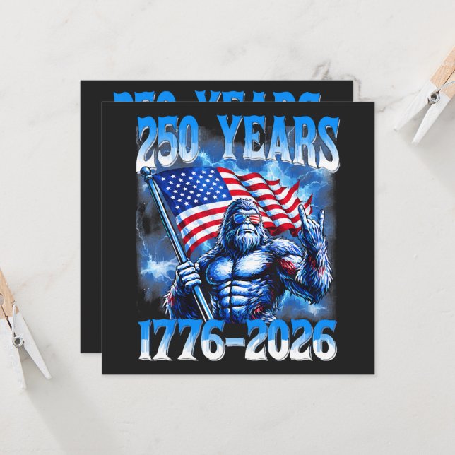 250 Years American 1776 2026 Invitation (Front/Back In Situ)