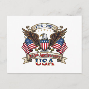 250 Years American 250th 4th of July Anniversary 1 Enclosure Card