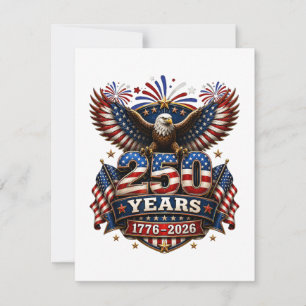 250 Years American 250th Anniversary 4th of July Holiday Card