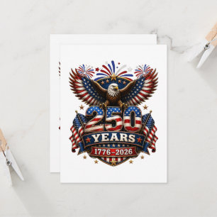 250 Years American 250th Anniversary 4th of July Invitation