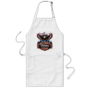 250 Years American 250th Anniversary 4th of July Long Apron