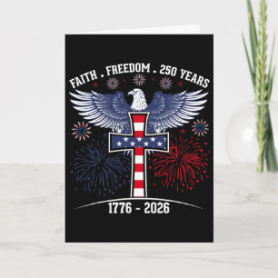 250 Years American 250th Anniversary Us Usa Flag 4 Card
