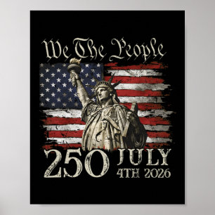 250 Years American 250th Anniversary Us Usa Flag 4 Poster