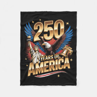 250 Years American 250th Anniversary US USA Flag Fleece Blanket