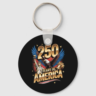 250 Years American 250th Anniversary US USA Flag Key Ring