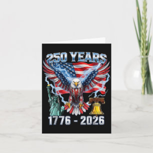 250 Years American 250th Anniversary USA Flag 4th Card