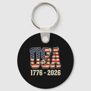 250 Years American 250th Anniversary Usa Flag 4th Key Ring