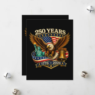 250 Years American 250th Anniversary USA Holiday Card