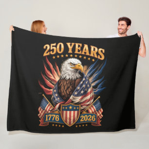 250 Years American 250th Anniversary Usa Patriotic Fleece Blanket