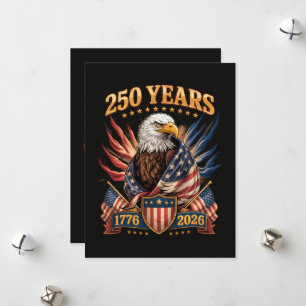 250 Years American 250th Anniversary Usa Patriotic Holiday Card
